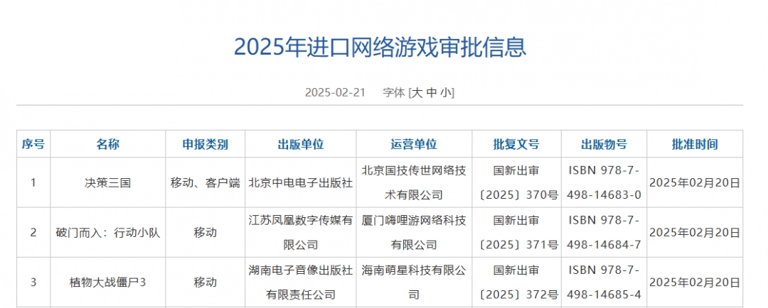 2月国产和进口游戏版号公布：《失落城堡2》过审